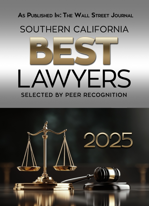 WSJ Southern California Best Lawyers 2025 The Wall Street Journal Souther California Best Lawyers - 2025 - selected by peer recognition